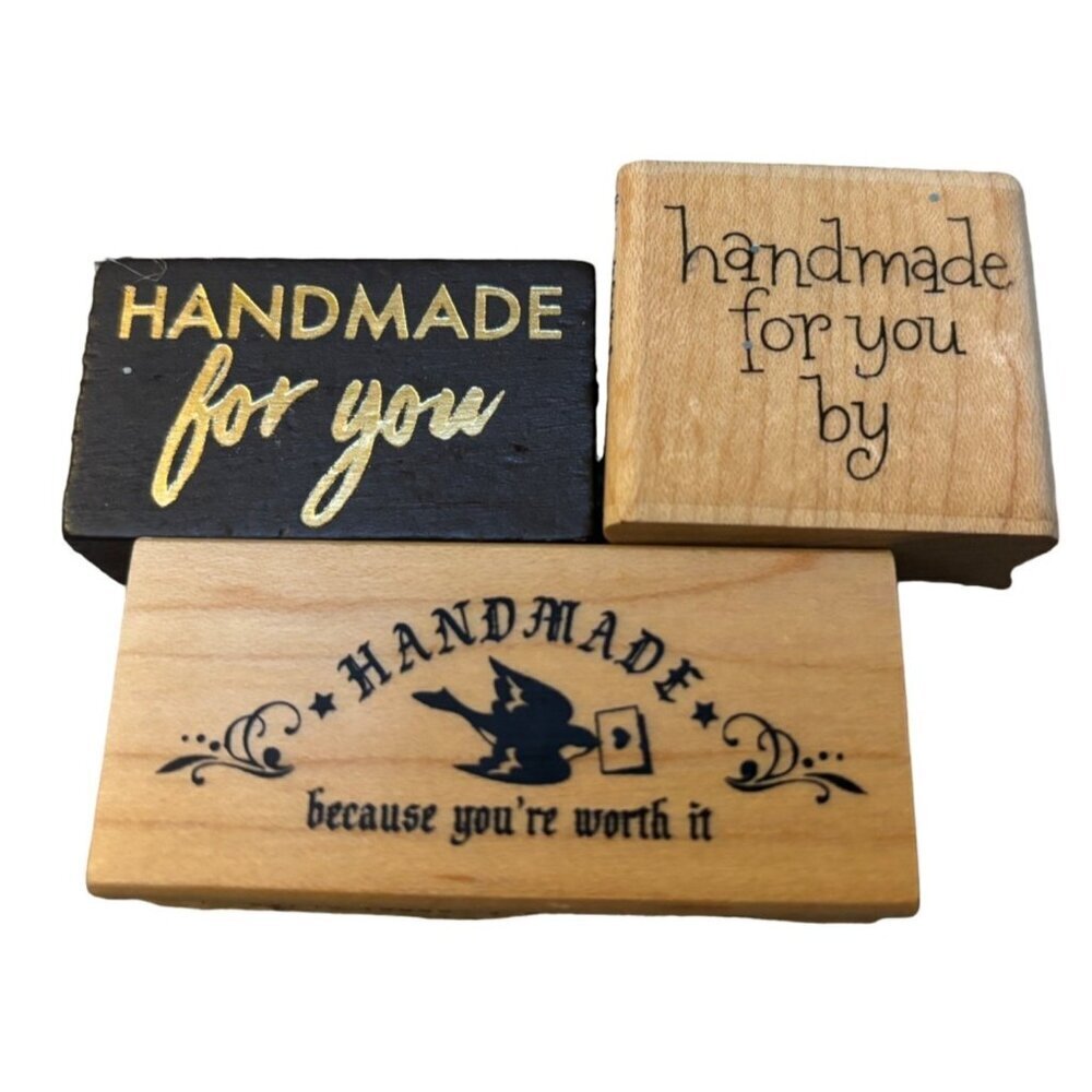Handmade Wood Stamp Set - Natural & Black